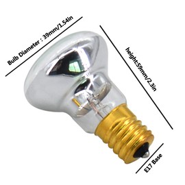 haraqi 4 Pack Replacement Bulbs for Lava Lamps,Glitter Lamps,Incandescent, Yellow, R39 E17 25 Watt Reflector Bulbs