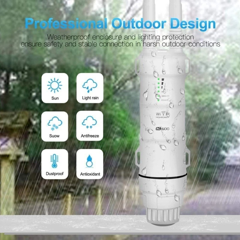 WAVLINK AC600 WiFi Long Range Extender Outdoor 2.4Ghz/5Ghz WiFi Repeater