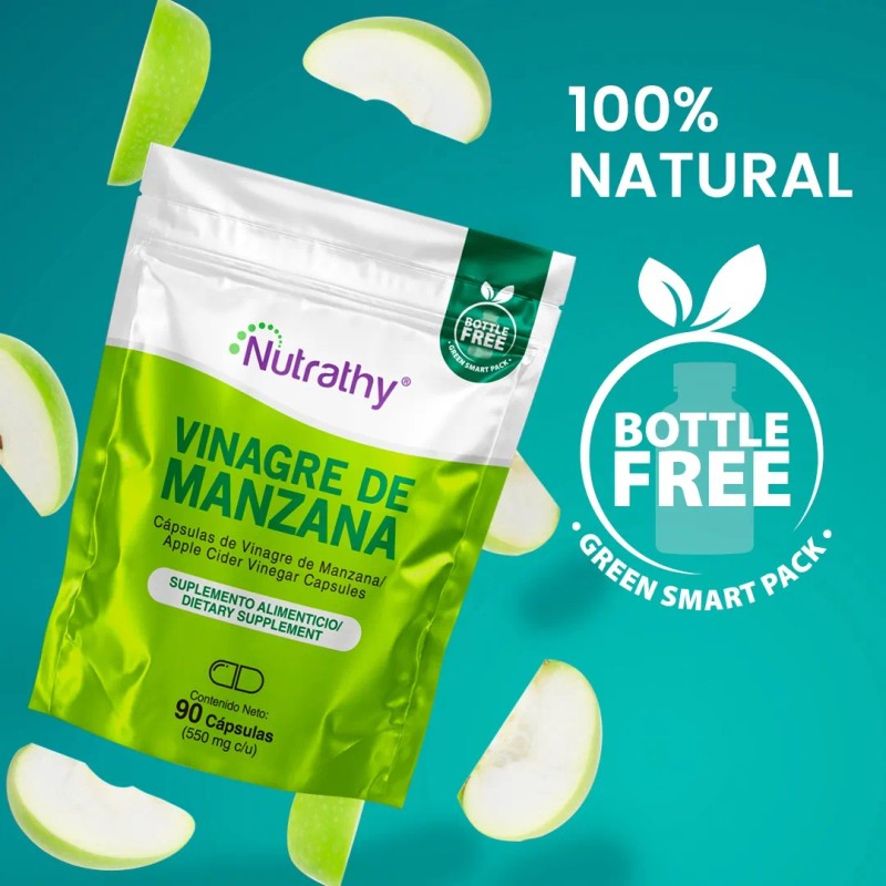 Vinagre De Manzana 90 Cápsulas De 550mg. Nutrathy Sabor Sin
