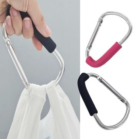 Luggage helper large aluminum EVA handle big carabiner pink 3ea