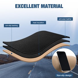 BERKSYDE Leather Dashboard Dash Cover Mat Carpet PU Compatible with 2011 2012 2013 2014 Hyundai Sonata