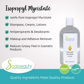 Soapeauty ISOPROPYL MYRISTATE IPM Natural Surfactant USP Grade 4 OZ