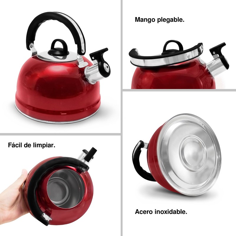 Tetera para estufa de acero inoxidable de grado alimenticio, 3