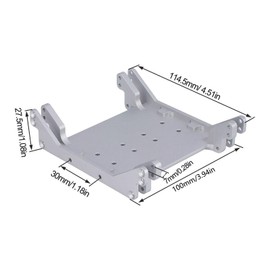 Dickly Gearbox Base Aluminum Skid Plate Center Transmission Skid Plate for Axial SCX10 1/10 RC, Argent