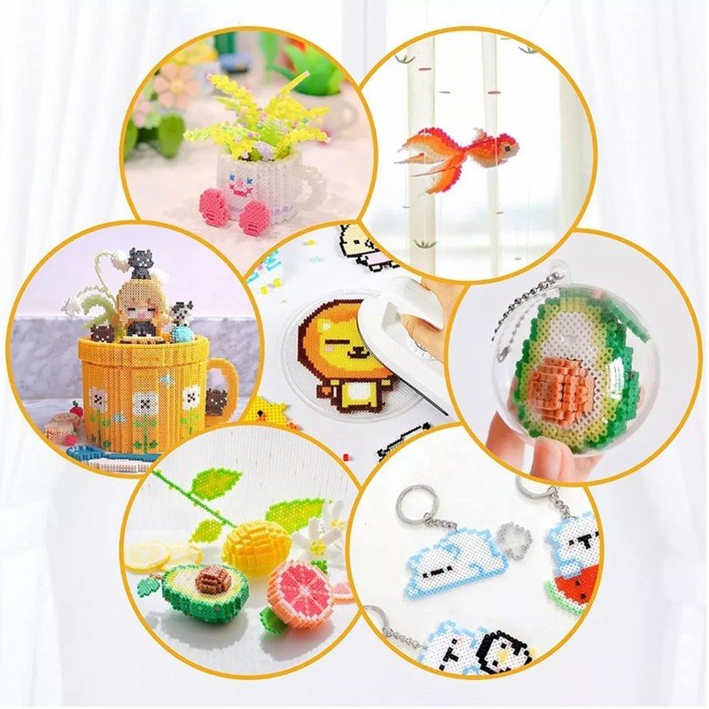 Kids Fuse Beads Kit 2.6mm 12 Colors Quadrate Heart Hexagonal