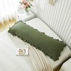Herside Olive Green Body Pillowcase Lace Ruffled Long Pillow Case