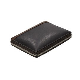 Maitre - Leather wallet with RFID protection, coin compartment, note compartment and credit card slots for men and women - wallet closes with zip - Bundenbach Darlinde, dark brown, dark brown, Casual