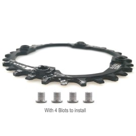 CYSKY Chainring 104 BCD 30 Teeth Narrow Wide Bicycle Single Chainring for 9 10 11 Speed for Road Bike Mountain Bike BMX MTB Ebike (Black)