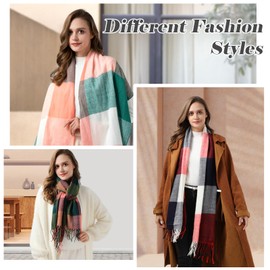 Scarf for Women - Winter Scarf Fashion Long Scarf Shawl, Scarves for Women Winter Warm Blanket Scarf, Cashmere Scarf Classic Tassel Plaid Tartan Lattice Large Scarf