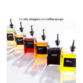 APT 1101 Olive Oil Dispenser for Kitchen, Cooking Oil and Vinegar Dispenser Set, Olive Oil Bottle, Soy sauce dispenser, coffee syrup bottles - 2 pcs, Black