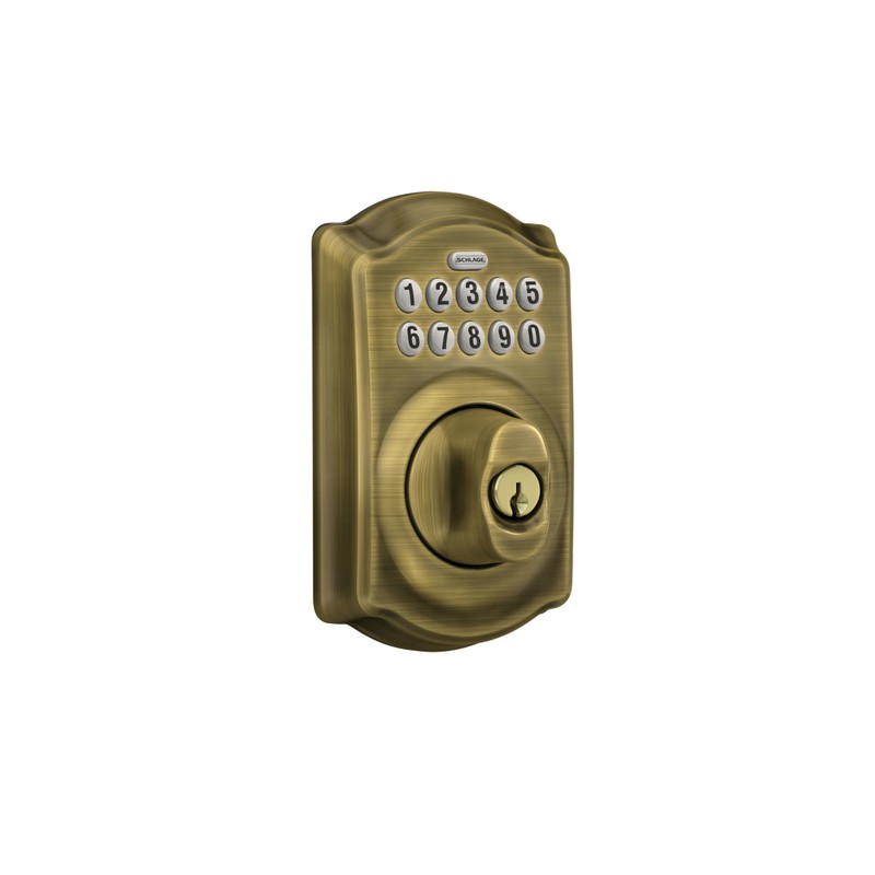 Schlage Camelot Electronic Keypad Deadbolt Lock, Keyless Front Door Entry,