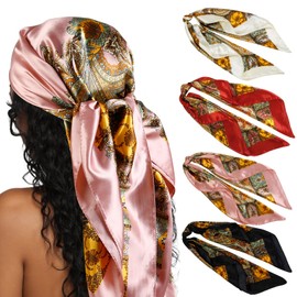 AKTVSHOW Head Scarf for Women Like Silk Square Hair Scarves, Scarf Bandanas for Women 35 Inches