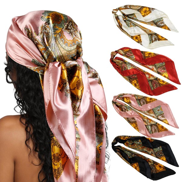 AKTVSHOW Head Scarf for Women Like Silk Square Hair Scarves,
