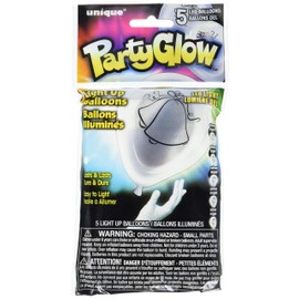 Unique Party 10" Latex Silver Wedding Bells LED Light Up Balloons, 5ct