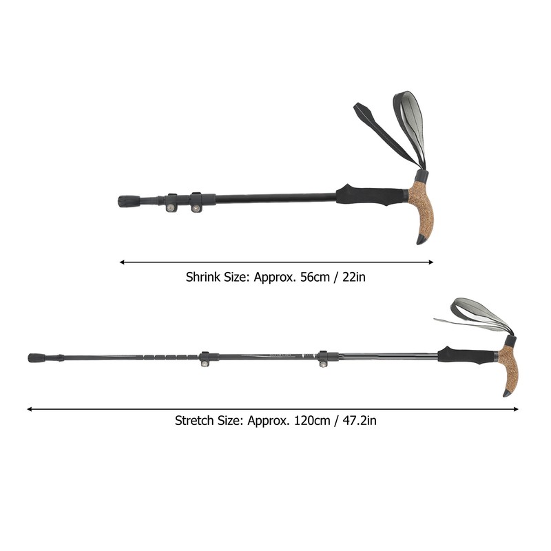 Hiker Hiking Pole Adjustable Telescopic Outdoor Walking Stick Elderly Non