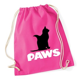 Hippowarehouse Paws Cat Shark Drawstring Cotton School Gym Kid Bag Sack 37cm x 46cm, 12 litres