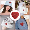 Red Heart Patches Embroidered, Heart Iron-On Patches, Heart Embroidered Patches,