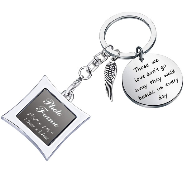 POTIY Sympathy Gift Memorial Keychain with Photo Frame Those We