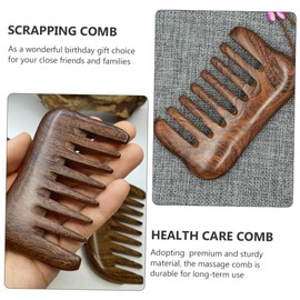 Healvian Natural Sandalwood Massage Comb Ergonomic Scraping Hair Comb for Relaxation and Relief Durable Comfortable and Smooth for All Hair Types