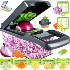 Kitchen 14 In 1 Fruit Vegetable Slicer Cutter Food Onion Veggie Dicer Chopper Kitchen