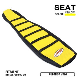 YSMOTO Dirt Bike Gripper Seat Cover Rubber Soft Skin Covers for RM125 RM250 1996-2000 Dirt Pit Bike, Yellow