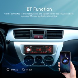 Car Radio 1 DIN Bluetooth 5.0 Radio Stereo with Bluetooth Hands-Free Kit FM Radio / 2 USB / TF / Aux in / RCA 1 DIN Car Radio MP3 Player Stereo Car Radio Receiver Quick Charge