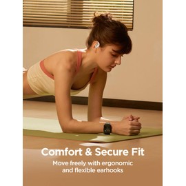 1MORE Open Ear Earbuds S31, 14.2 mm Driver Deep Bass Earphones, 4 Mics for Clear Call, Bluetooth 5.3, Snug Fit, Lightweight Ear Hooks, 30H Playtime, Wireless Headphones for Sport Workout Yoga, White