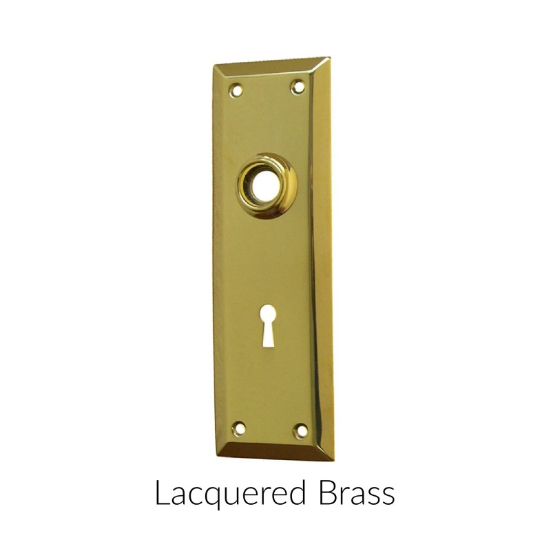 Oiled Bronze rectangular door trim plate with hub and keyhole(escutc