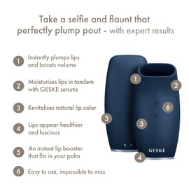 GESKE SmartAppGuided™ Lip Volumiser & Booster 6 in 1 Quick Lip Plumper Lip Booster Fuller Lips Lip Filler & Lip Enhancer Automatic Magnification Lip Volume Selfie