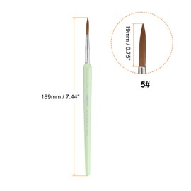 HARFINGTON 6pcs Detail Paint Brushes 19mm Pointed Tip Nylon Hair Miniature Painting Brush for Watercolor Oil Acrylic Painting(5#), Green