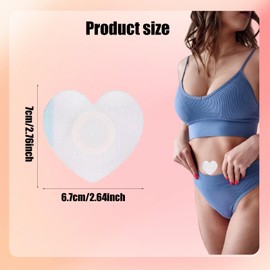 Lyreh 50stk Rizinusöl Wickel Pads zum Aufkleben, 7x6,7cm Selbstklebende Hochsaugfähige Herzförmige Vliesstoffe Rizinusöl Packungen Bauchnabel Nur Pads Kein Waschen Erforderlich