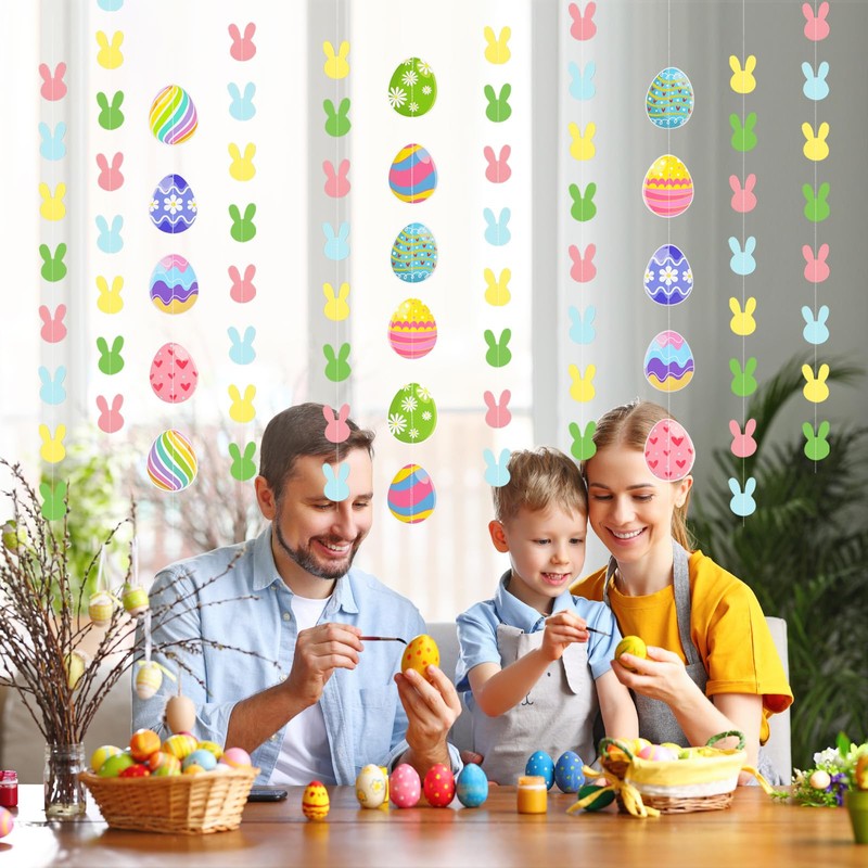 HOWAF 4 Easter Decorations Easter Garland, Easter Egg Garland Easter