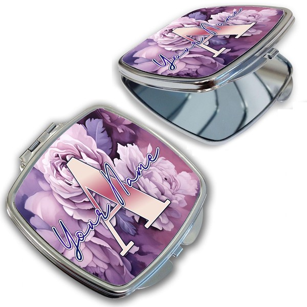 Bleu Reign Compact Personalized Pocket Mirror Custom Name Gradients Pattern