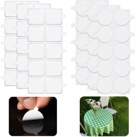 Bertork Double Sided Tape for Walls, Clear Removable Mounting Dots, 60 Pcs Invisible Adhesive for Hanging Posters, Photos & Lightweight Art in Dorm Rooms, Rentals & Offices