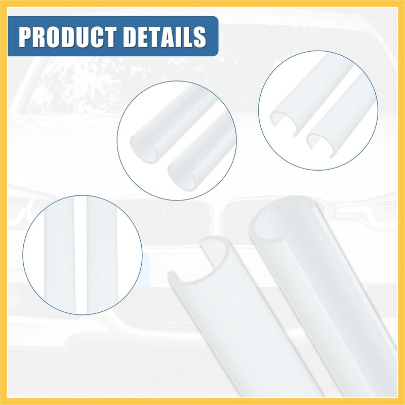 REPAIROCK 2pcs Grille Insert Trims Stripes Plastic for Auto White