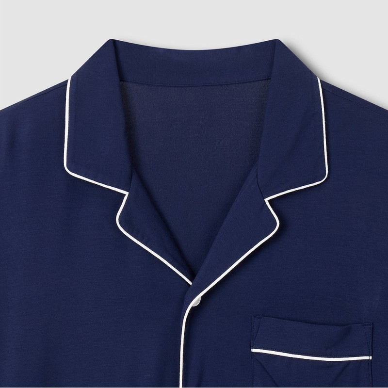 JAJU [JAJU] Men's JAJU AIR Cooling 5-Length Pajama Set_Navy