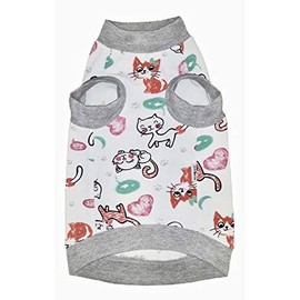 Kotomoda Sphynx Cat Clothes CAT WEAR Cotton Stretch T-Shirt Morning Cats (XL)