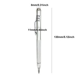 Metal Scribe Pen, Tungsten Carbide Tip Engraving Pen with Clip, Portable Scriber Glass Ceramic Marking Tool, 5.12 inch, Pack of 2