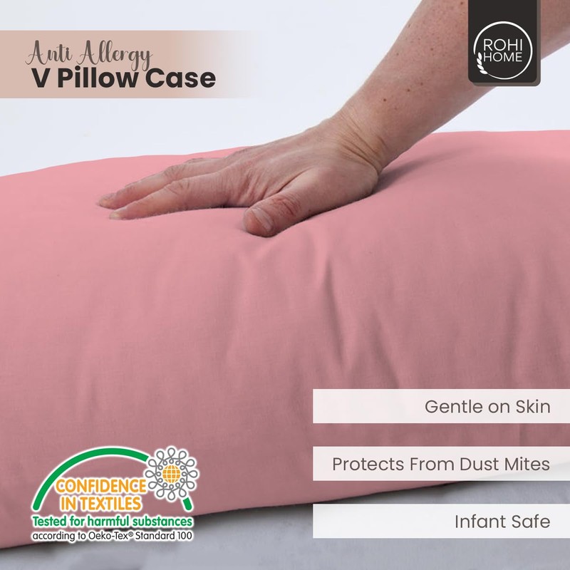 Rohi Pink V Shaped Pillowcase – Soft & Breathable V