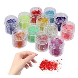 Baluue Glow Dark Glitter Holographic Nail Art Sequins Face Body Glitter for Parties Festivals Makeup DIY Decorations Safe for All Skin Types Color