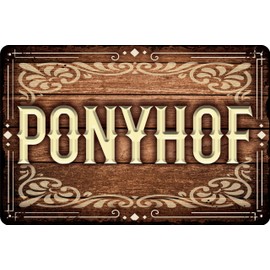 30 x 20 cm - Weatherproof Horse Sign, Western Sign, USA Retro Sign - Pony Yard