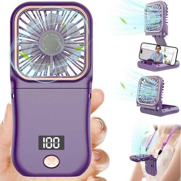 Portable Fan Rechargeable,Personal Fan Handheld Fan,180°Foldable Cooling Fan Mini Desk