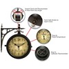 Infinity Instruments Charelston Metal Outdoor Clock, Waterproof Double Sided Train