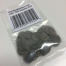 PipeScreenZ™ - Made in USA 100 COUNT Stainless Steel T304 Wire Mesh Screen Filter Discs 5/8" MADE IN USA!