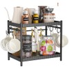 Lifewit 2 Tier Plastic Cup Holder with Metal Stand, Coffee