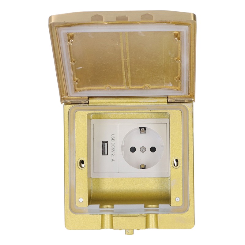 Floor Power Socket Embedded Installation USB Waterproof Dust Proof Recessed