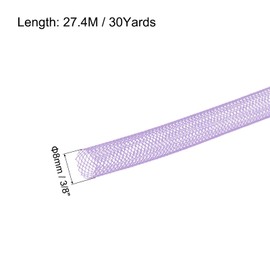 QUARKZMAN 30 Yards Mesh Tube 3/8 Inch Decorative Hose Flex for Wreaths, Gifts, Decorations for Birthday and Wedding Party, DIY Crafts - Light Purple