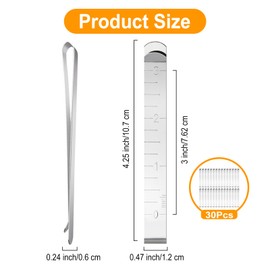 Krijuess 30 Pcs Sewing Clips Stainless Steel Hemming Clips, 3 Inches Sewing Measurement Ruler Metal Hem Sewing Tool, Fabric Clips for Sewing Quilting Pinning and Marking Accessories