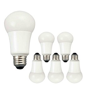 TCP 9W LED Light Bulbs (60 Watt Equivalent), A19 - E26, Medium Screw Base, Non-Dimmable, Soft White (2700K) (Pack of 6)