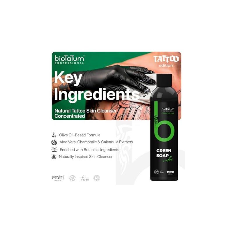 Tattoo Green Soap Concentrate - Professional Cleaner Foam - Cleansing